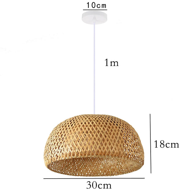 Hand Knitted Chinese Style Weaving Hanging Lamps 18/19/30cm Bamboo Pendant Lamp Restaurant Home Decor Lighting Fixtures