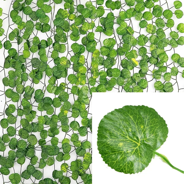 Artificial Green Leaves Ivy Vine Garland Creeper Rattan Fake Leaf Plants Hanging Garlands for Garden Wedding Party Home Decor