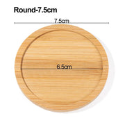 Multi Bamboo Tray Wood Saucer Flower Pot Tray Cup Pad Coaster Plate Kitchen Decorative Plate Creative Coaster Coffee Cup Mat