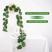 2.1M Green Ivy Leaf Hanging Vine Artificial Garland Silk Wall Plant Home Garden Decoration Wedding Party DIY Fake Wreath Leaves