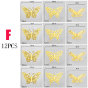 12Pcs Fashion 3D Hollow Butterfly Creative Wall Sticker For DIY Wall Stickers Modern Wall Art Home Decorations