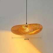 ZK30 Bamboo Weaving Chandelier Lamp 60/50/40cm Hanging LED Ceiling Light Pendant Lamp Fixtures Rattan Woven Home Bedroom Decors