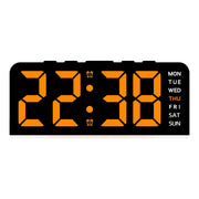 Digital Alarm Clock with Mood Light TEMP Date Week 2 Alarms Snooze Electronic Table Clock 4 Levels Brightness 12/24H LED Clock