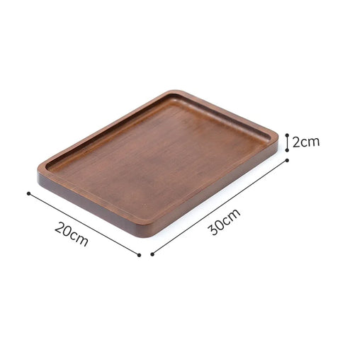 HeMu-Right Angled Bamboo Tray Handle, New Chinese Tea Set Bamboo Hotel Small Tea Tray Wooden Family Breakfast Tray Metal Handle