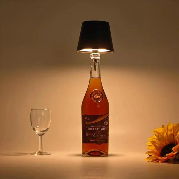 Wireless Bottle  Table Lamp Touch Control of 3 Colors and Stepless Dimming Night Lamp Suitable for Bar Wine Bottles Desk Lights