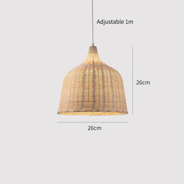 Hand Knitted Chinese Style Weaving Hanging Lamps 18/19/30cm Bamboo Pendant Lamp Restaurant Home Decor Lighting Fixtures