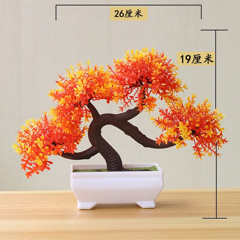 1pc Artificial Plants Bonsai Small Tree Simulation Plants Fake Flowers Table Potted Ornaments Home Decoration Hotel Garden Decor