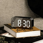 Voice Control Digital Alarm Clock Temperature Dual Alarms Snooze Table Clock 3 Levels Brightness Adjustment 12/24H LED Clock