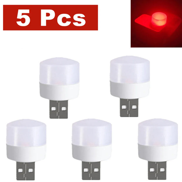 5pcs USB LED Reading Lamp Mini Book Light Camping Night Lights Table Lamps For Power Bank PC Notebook Laptop USB Night Light