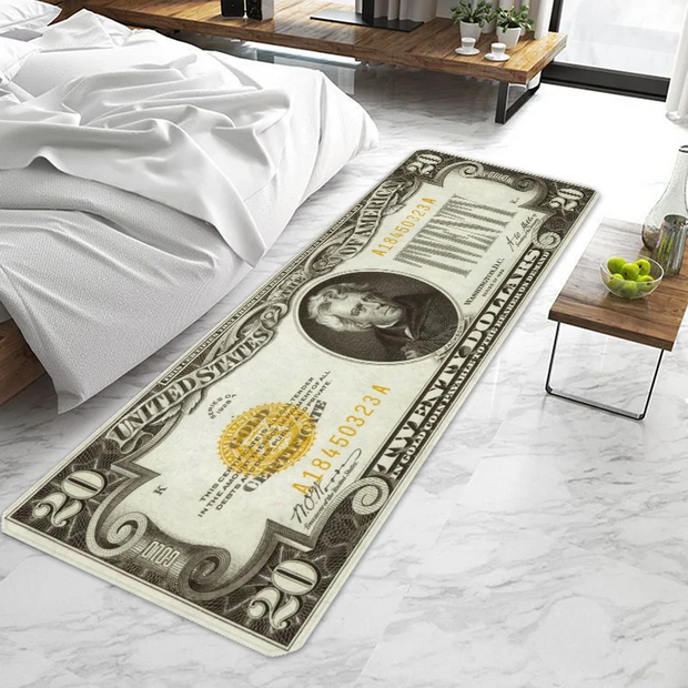 100 Dollar Bill Runner Area Rug  Door Mat Entrance Non-slip Washable Kitchen Carpet Living Room Hallway Rugs Bathroom Bath