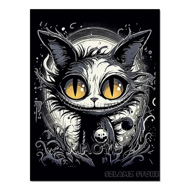 Disney Alice in Wonderland Diamond Painting Cheshire Cat Cartoon Cross Stitch Mosaic Kit Full Round/Square Drills DIY Art Decor