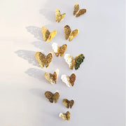 12Pcs Fashion 3D Hollow Butterfly Creative Wall Sticker For DIY Wall Stickers Modern Wall Art Home Decorations DIY Gift