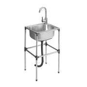 Free Standing Whole Body 100% Stainless Steel 304 Vegetables Wash Basin Kitchen Sink Pool with Bracket