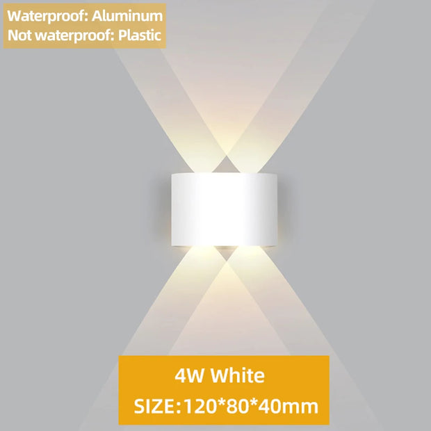 Up and Down LED Wall Lamp Waterproof IP65 Aluminium Interior Wall Light For Bedroom Living Room Corridor Indoor Outdoor Lighting