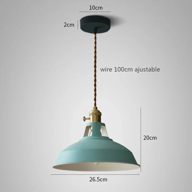 Pendant Lights Retro Industrial Colorful Restaurant Kitchen Home Ceiling Lamps Vintage Hanging Lights Lampshade Decorative Lamps