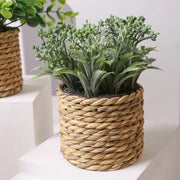 XIYA FLOWER Green Artificial Plants Eucalyptus Flowers Woven Small Potted Plants Fern Grass Tuft 17cm PE Material Home Decor