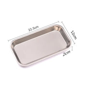 Stainless Steel Square Storage Tray Dental Medical Tools Kitchen  Nail Tattoo   Device Supplies  Dish