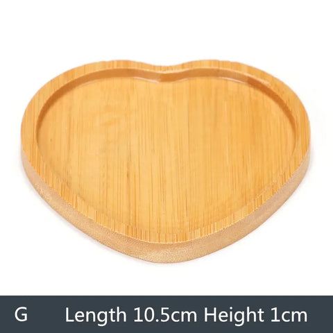 1PC 8 Design Flower Pot Holder Fleshy Bonsai Pad Bamboo Tray Wooden Flowerpot Tray Home Office Decor Planter Pots Mat Stand