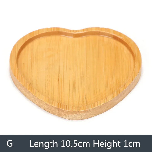 1PC 8 Design Flower Pot Holder Fleshy Bonsai Pad Bamboo Tray Wooden Flowerpot Tray Home Office Decor Planter Pots Mat Stand