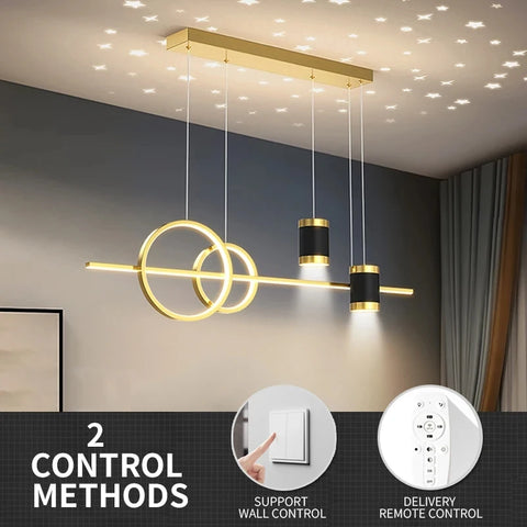 Modern Dining Room Pendant Light LED Smart Remote Control Dining Table Hanging Lamp Luxury Lustre Home Indoor Decor Chandelier