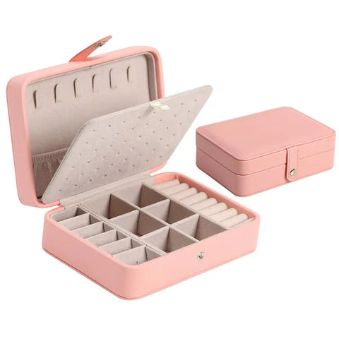 Korean Version Simple Ins Style Portable Jewelry Storage Box 2024 New High-end Exquisite Large Capacity Travel Jewelry Bag