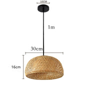 Bamboo Pendant Lamp Lustre Chandelier Hanging Lamp Handmade Rattan Pendant Light Fixture Restaurant Dining Room Indoor Lighting