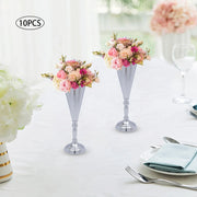 Silver Vase Centerpiece Table Decorations - 10 Pcs Metal Tabletop Flower Stand, Wedding Decorations for Reception