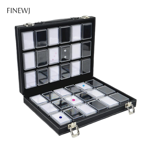 Transparent Loose Diamond Display Box White Foam Novel Pendant Gemstone Jewelry Storage Tray Gems Carrying Case Travel Organizer