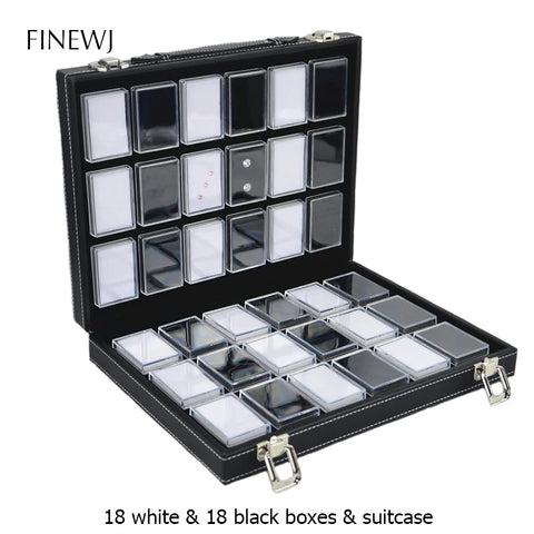 Transparent Loose Diamond Display Box White Foam Novel Pendant Gemstone Jewelry Storage Tray Gems Carrying Case Travel Organizer