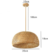 Hand Knitted Chinese Style Weaving Hanging Lamps 18/19/30cm Bamboo Pendant Lamp Restaurant Home Decor Lighting Fixtures