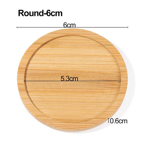 Multi Bamboo Tray Wood Saucer Flower Pot Tray Cup Pad Coaster Plate Kitchen Decorative Plate Creative Coaster Coffee Cup Mat