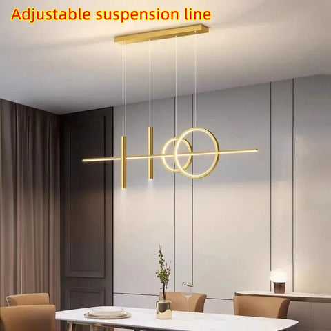 Modern Dining Room Pendant Light LED Smart Remote Control Dining Table Hanging Lamp Luxury Lustre Home Indoor Decor Chandelier