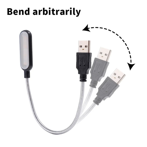 USB Book Light Portable Mini Night Light Flexible Bendable Reading Light for Table Lamp PC Computer Laptop Notebook