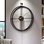 Retro Large Wall Clock Double-walled Square Tube Iron Silent Home Watch Simple Design Living Room Office Art Wall Decor Clock