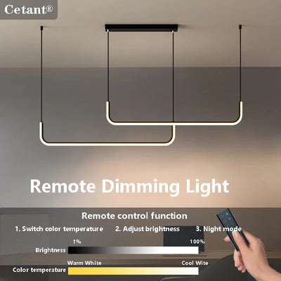 Smart LED Pendant Lights 90/120/150CM Remote Control Hanging Lights Dining Room Bedroom Living Room Hanging Lamps Led Lighting