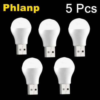 5pcs USB LED Reading Lamp Mini Book Light Camping Night Lights Table Lamps For Power Bank PC Notebook Laptop USB Night Light