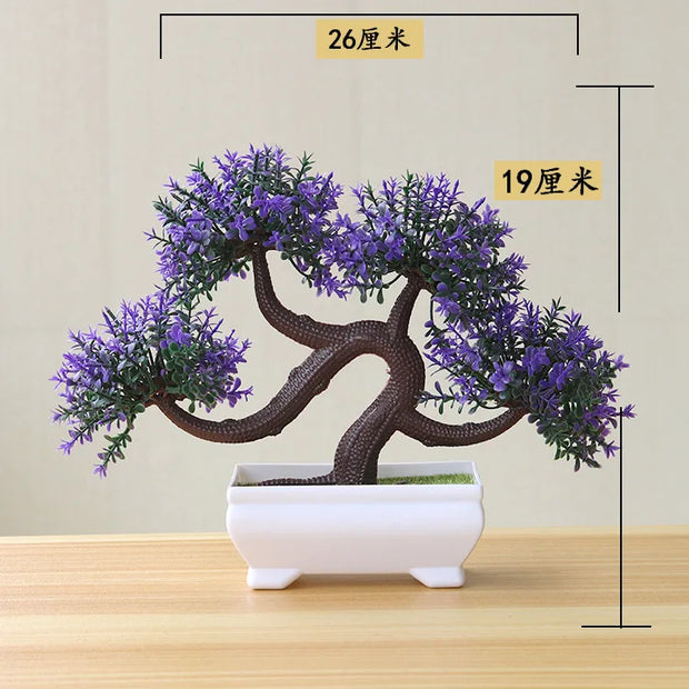 1pc Artificial Plants Bonsai Small Tree Simulation Plants Fake Flowers Table Potted Ornaments Home Decoration Hotel Garden Decor