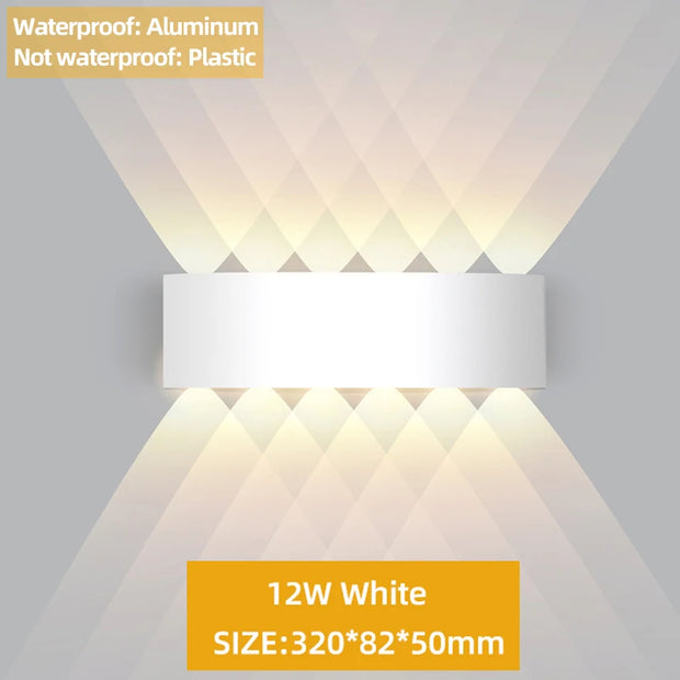 Up and Down LED Wall Lamp Waterproof IP65 Aluminium Interior Wall Light For Bedroom Living Room Corridor Indoor Outdoor Lighting