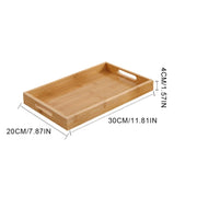 Bamboo Wooden Rectangular Tea Tray Pallet Wood Serving Tray Tea Cup Tray With Handle Wood Dinner Dessert Bread Fruit Food Plate