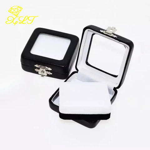 10pcs Black PU Leatherette Bare Stone Box Gem Rhinestone Jewelry Box And Packaging For Wedding Storage Naked Box