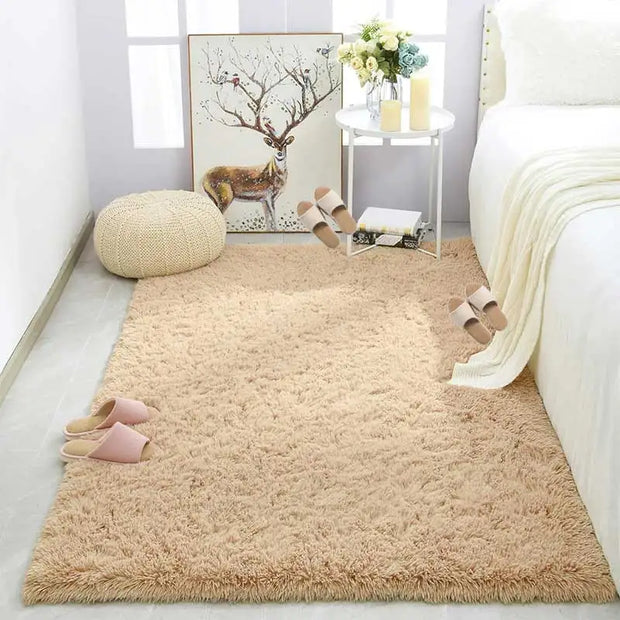 Pink Bedroom Carpet For Children's Room Cute Girls Floor Soft Mat Living Room Decoration White Fluffy Large Kids Bedside Rugs