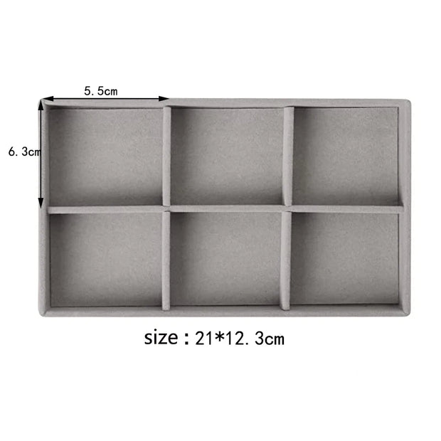 Jewelry Organizer Velvet Jewelry Storage Tray Display Ring Bracelet Necklace Storage Box Showcase Drawer Organizer Trays