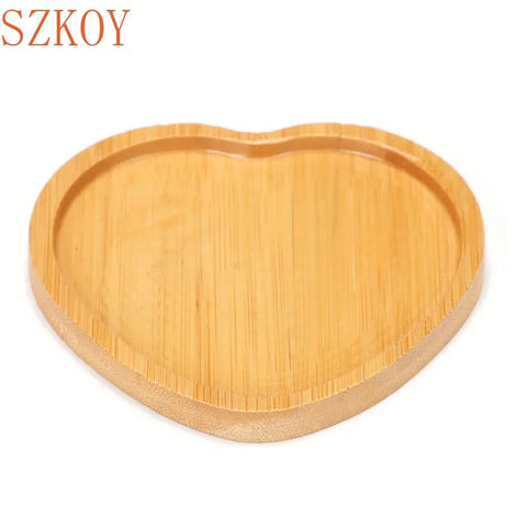 1PC 8 Design Flower Pot Holder Fleshy Bonsai Pad Bamboo Tray Wooden Flowerpot Tray Home Office Decor Planter Pots Mat Stand