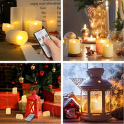 Pack of 12/24 Rechargeable LED Candle with Remote Flameless Flickering Tea Lights Home Dinner Christmas Wedding Party Decor