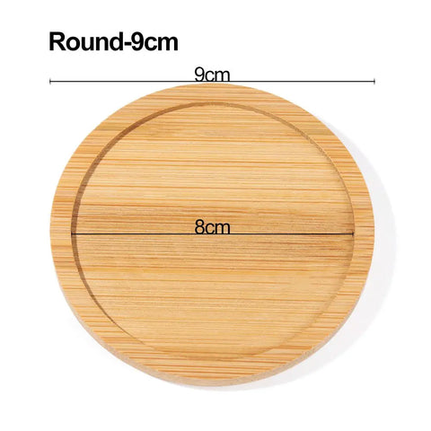 Multi Bamboo Tray Wood Saucer Flower Pot Tray Cup Pad Coaster Plate Kitchen Decorative Plate Creative Coaster Coffee Cup Mat