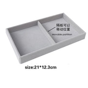 Jewelry Organizer Velvet Jewelry Storage Tray Display Ring Bracelet Necklace Storage Box Showcase Drawer Organizer Trays