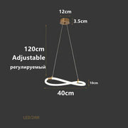 Nordic Hose Led Pendant Lights Dimmable Gold Minimalist Decor for Over The Table Kitchen Dining Room Bar Hanging Lamp Lusters