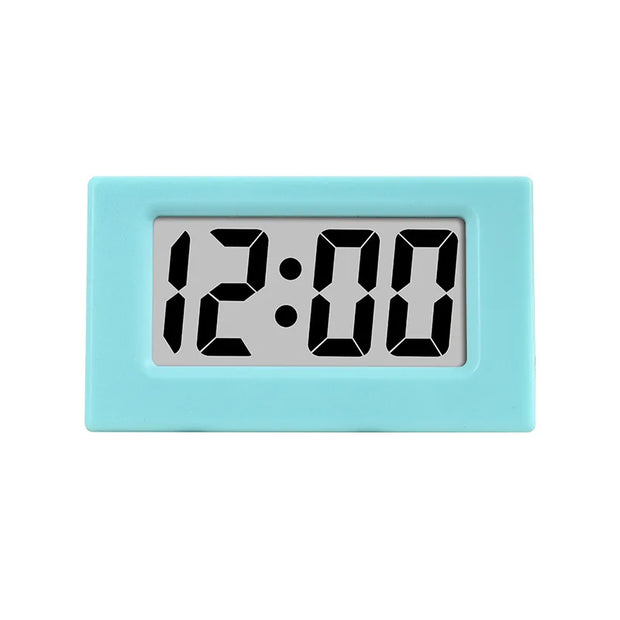 LR1130 Battery Powered Mini Desk Clock Date 12-Hour Time Display Portable Electronic Table LCD Clock for Travel Car Bedroom