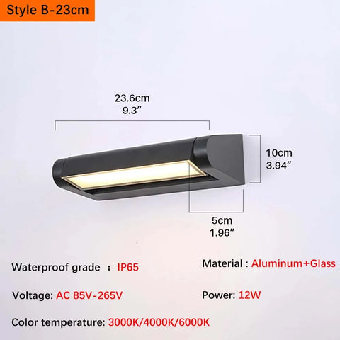 2025 new model.  Outdoor waterproof wall lamp.  Can rotate.  Aluminum and glass materials.  18W, minimalist landscape light