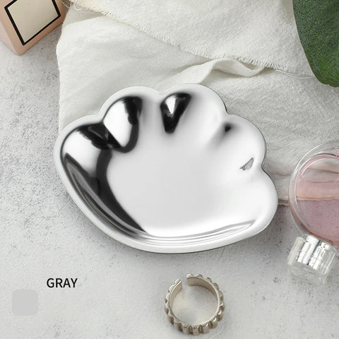 Korean Style Stainless Steel Storage Tray Dessert Plate Nut Fruit Cake Tray Tea Tray Desktop Cosmetic Jewelry Tray